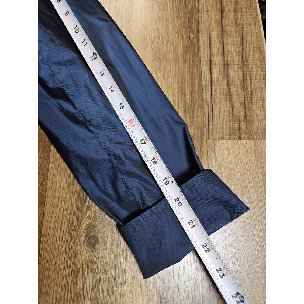 Renuar Pleated Ruffled Zip Up Jacket Women's Size 8 Blue Shiney - Picture 7 of 10